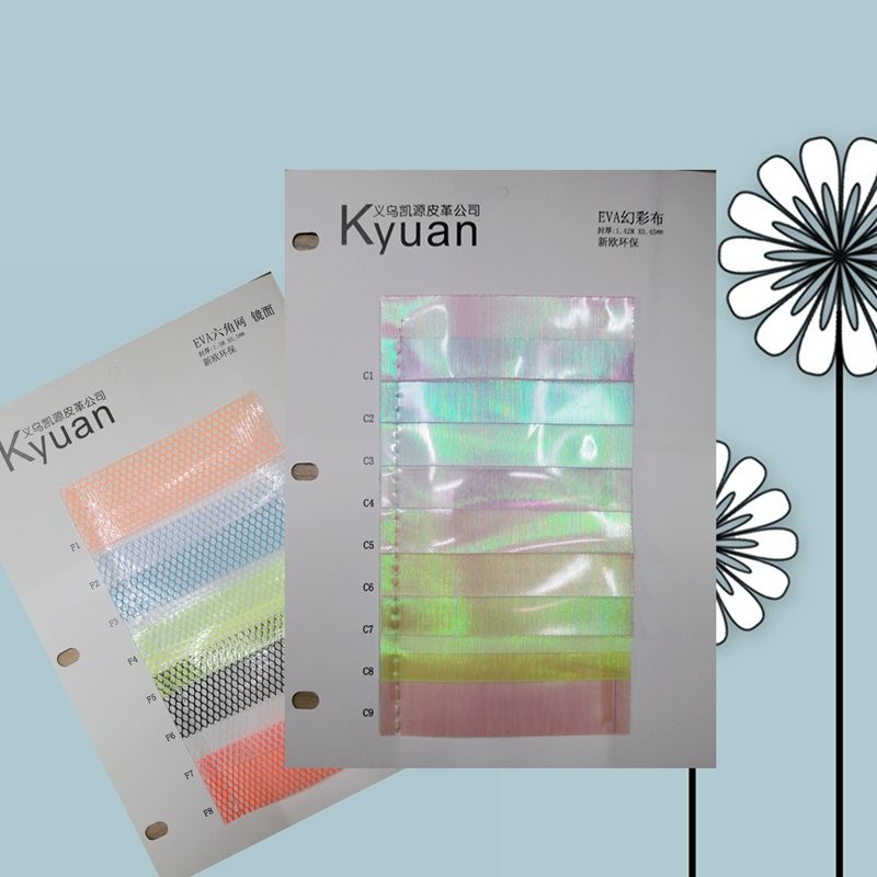 现货供应彩布类EVA皮革面料  新款幻彩EVA箱包革