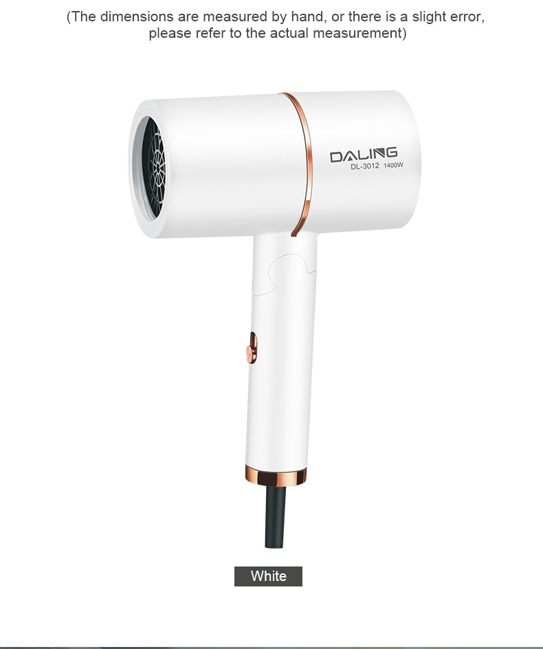 DALING-3012 hair dryer, household blue light negative ion hair care hair dryer, foldable and portable, 1400W high-power constant-temperature quick-drying cold and hot air dryer, wholesale for export pic 13