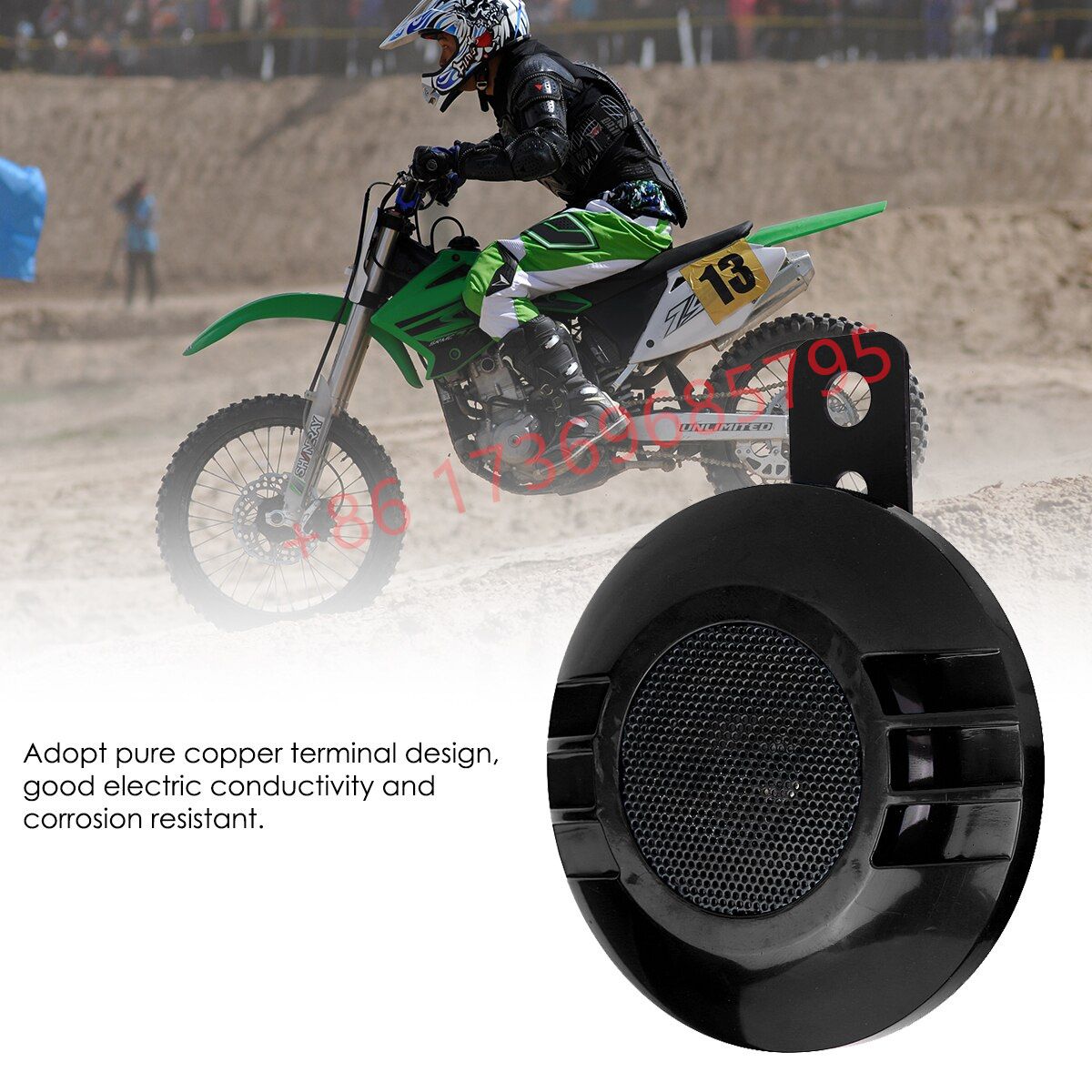 New 110dB 430HZ motorcycle horn, 12V universal horn details Picture