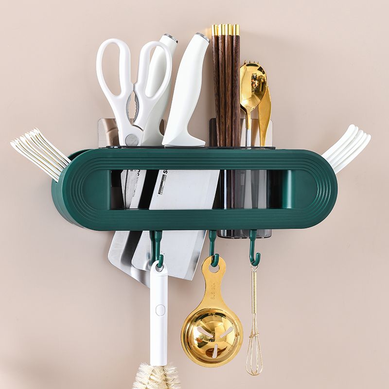 Hole-free kitchen storage rack, wall-mounted multi-functional chopstick and knife rack, a comprehensive collection of household wall products, storage and hanging rack details Picture