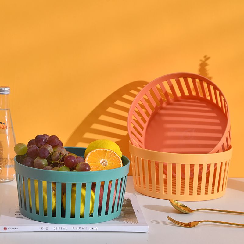 Hollowed-out fruit basket, draining water basket, household water fruit basket, large fruit plate, creative living room fruit basket, kitchen vegetable washing basket details Picture
