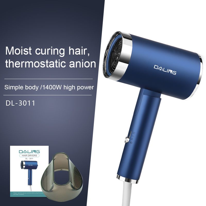 DALING-3011 hair dryer, household blue light negative ion hair care blower, 1400W High-power constant-temperature quick-drying cold and hot air blower, wholesale for export details Picture