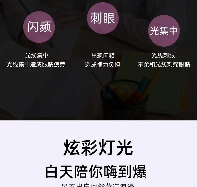 LED舞台灯蓝牙音响三叶小魔球遥控七彩家用白光照明灯 详情图5