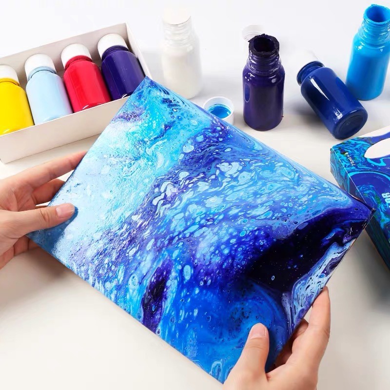 流体颜料2盎司瓶 24色丙烯酸浇注漆，用于浇注在画布、玻璃、纸张、木材、瓷砖和石头上详情图3