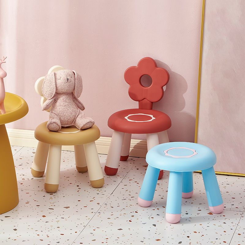 七色花儿童塑料靠背椅圆小凳子加厚儿童凳成人家用创意太阳小花凳详情图4