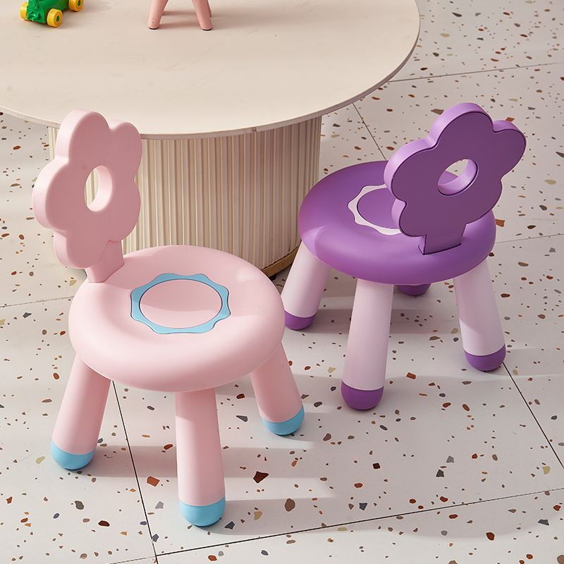七色花儿童塑料靠背椅圆小凳子加厚儿童凳成人家用创意太阳小花凳详情图3