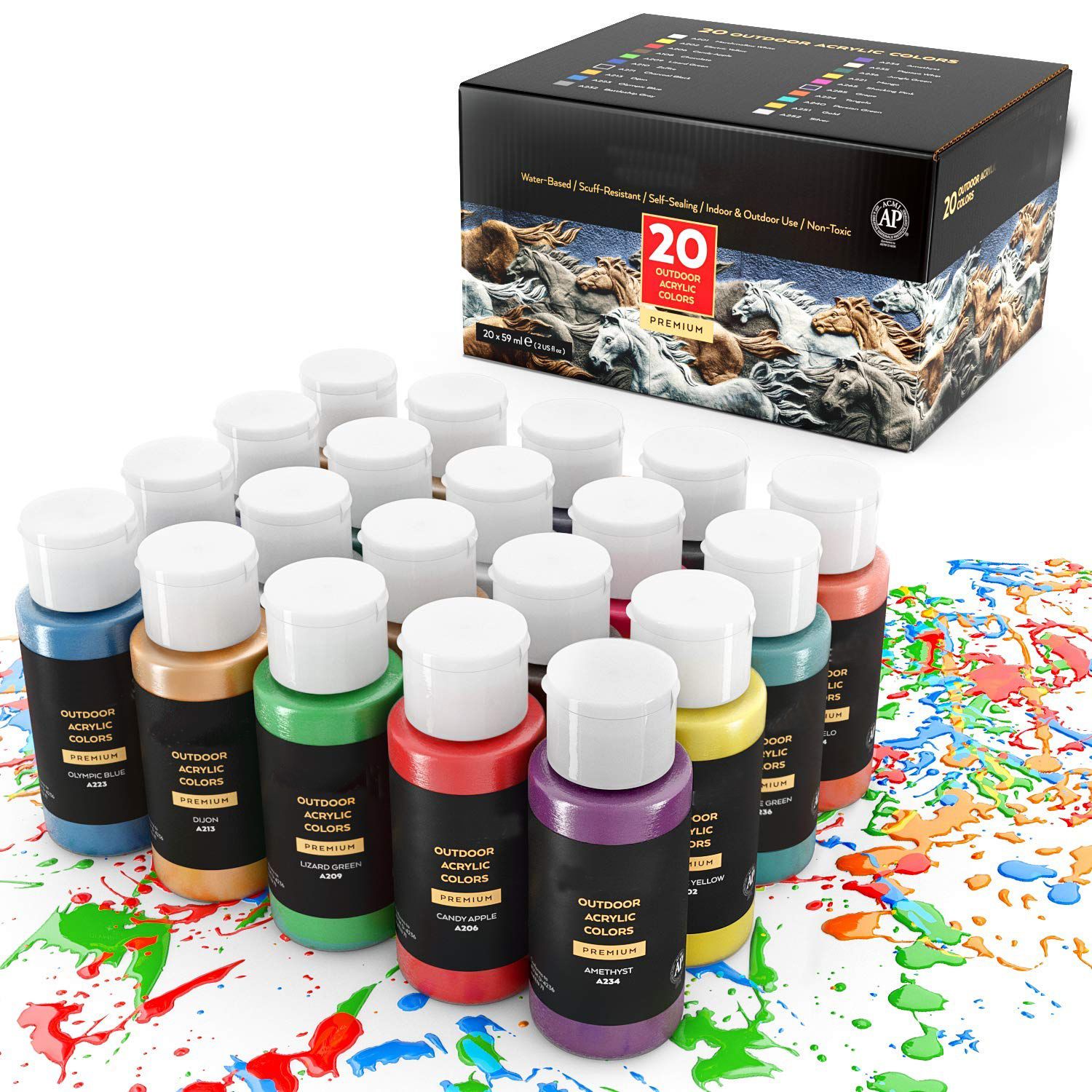 Professional 20-color 59ml outdoor acrylic oil paint details Picture