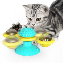 TS Pet products Amazon Spin windmill cat toy wheel Tickle cat toy scratcher cat brush