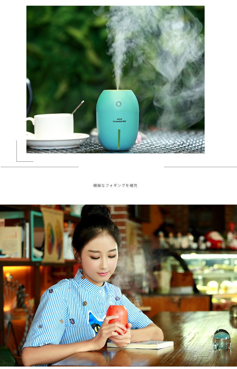 创意小夜灯水果柠檬加湿器桌面USB迷你空气净化器静音喷雾超声波详情图11