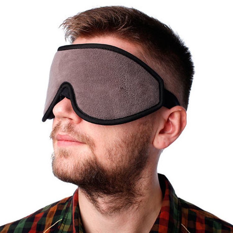 TS跨境现货 3D眼罩 睡眠遮光眼罩午睡午休慢弹回记忆海绵蚕丝护目镜详情图3
