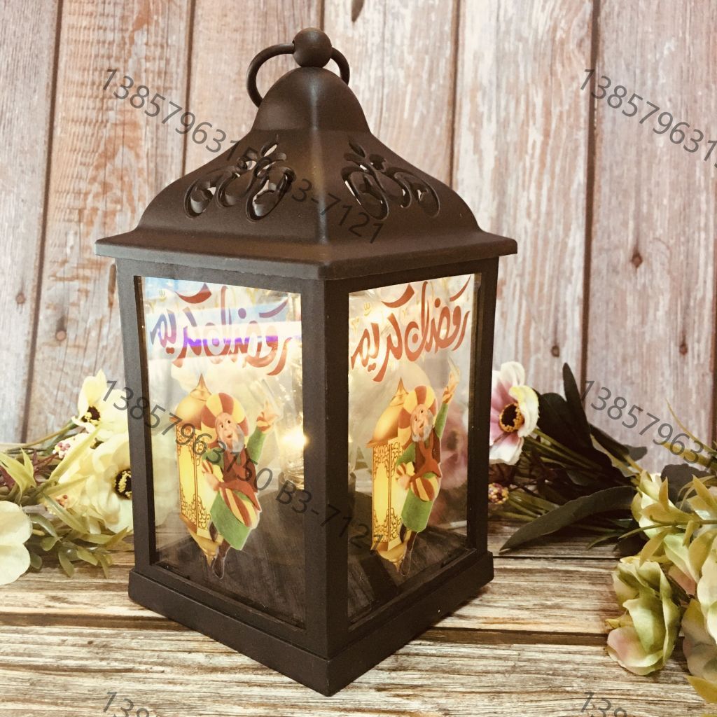 Ramadan ten thousand Christmas wind lantern ancient imitation kerosene flame plastic creative decoration process electronic candle stand imported cross-border wholesale stall douyin explosion wedding road LED horse-light soft decoration props fireplace UV012 details Picture