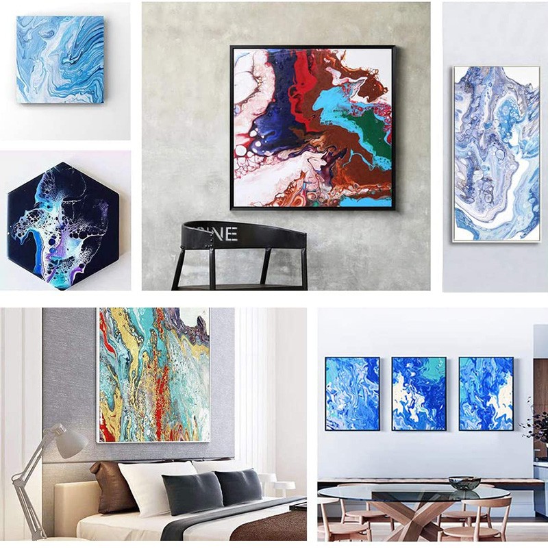 流体颜料2盎司瓶 24色丙烯酸浇注漆，用于浇注在画布、玻璃、纸张、木材、瓷砖和石头上详情图6