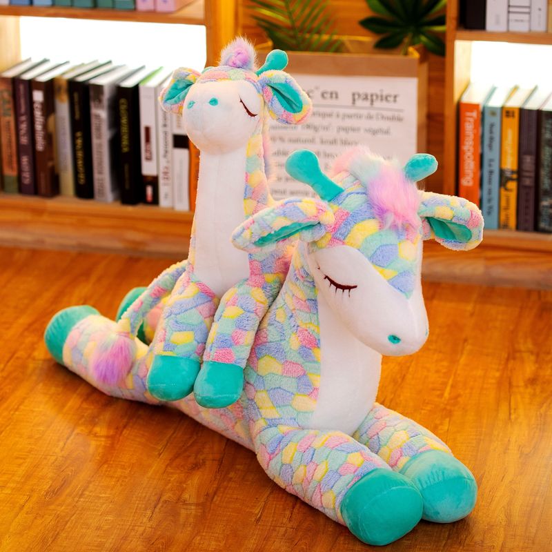 2022 New Rainbow Deer plush Toy, a cute birthday gift for boys and girls' bedrooms, 90m in size Specification image