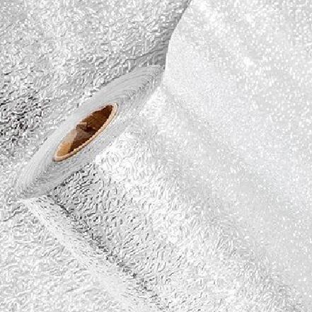 Orange peel 3m*60cm Peel and stick aluminum foil paper wallpaper waterproof, heat-resistant and oil-proof vinyl film, suitable for kitchen backsplash stove countertop cabinets