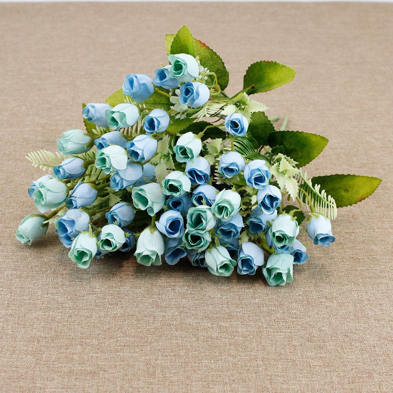18-head colorful rose simulation bouquet, modern simple European style home decoration artificial flower fabric flower detail image 14