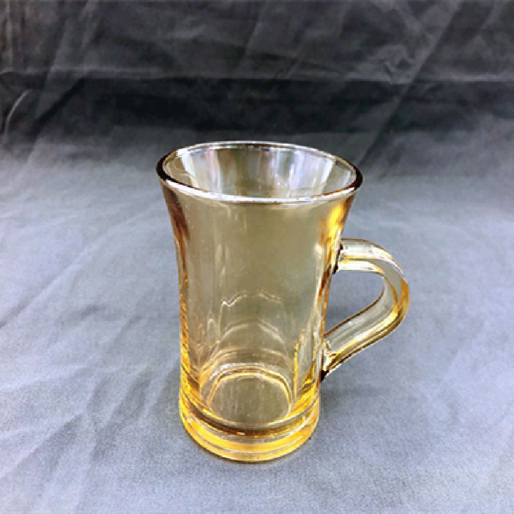 Glossy amber-colored handle tea cup, electroplated amber-colored water cup, crystal glass wine cup, handle tea cup