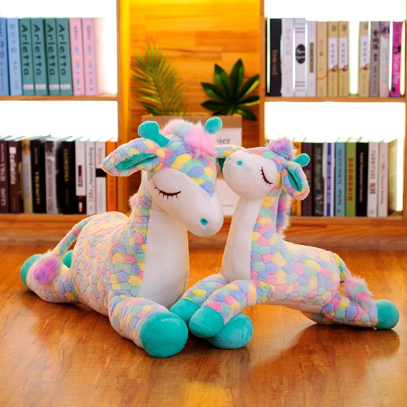 2022 New Rainbow Deer plush Toy, a cute birthday gift for boys and girls' bedrooms, 70m in size details Picture