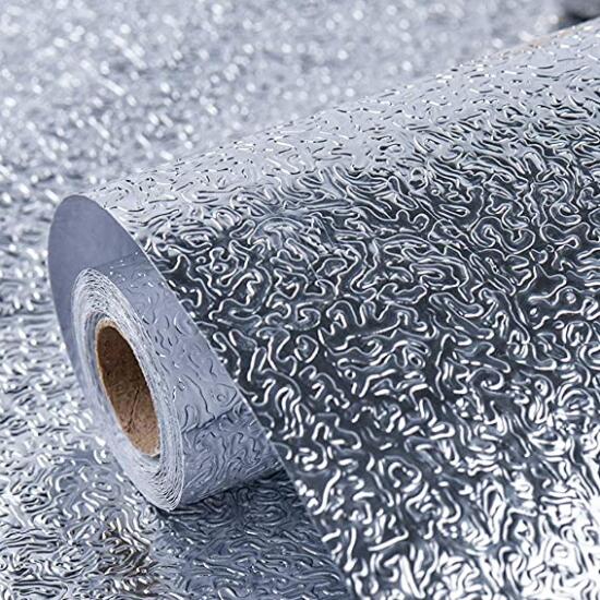 Orange peel 3m*60cm Stainless steel contact paper,aluminum foil,metal appearance, kitchen backboard,silver wallpaper,peel-and-stick heat-resistant stickers,suitable for refrigerator door frame gaskets