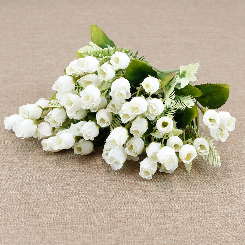 18-head colorful rose simulation bouquet, modern simple European style home decoration artificial flower fabric flower detail image 11