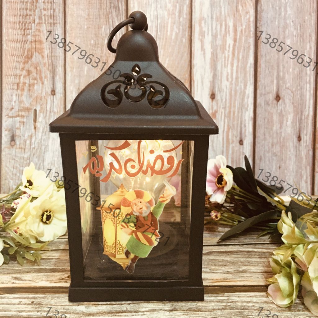 Ramadan ten thousand Christmas wind lantern ancient imitation kerosene flame plastic creative decoration process electronic candle stand imported cross-border wholesale stall douyin explosion wedding road LED horse-light soft decoration props fireplace UV012 full figure