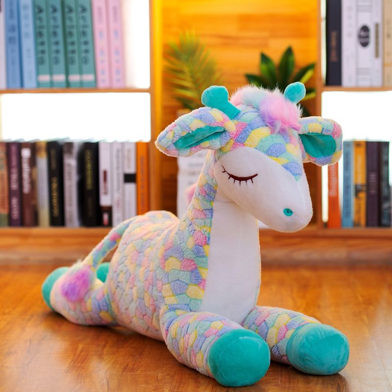 2022 New Rainbow Deer plush Toy, a cute birthday gift for boys and girls' bedrooms, 70m in size