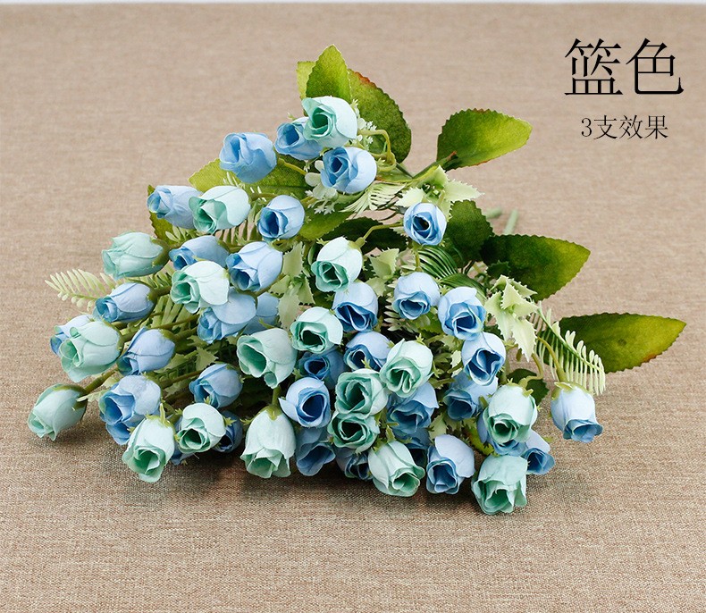 18-head colorful rose simulation bouquet, modern simple European style home decoration artificial flower fabric flower detail image 10