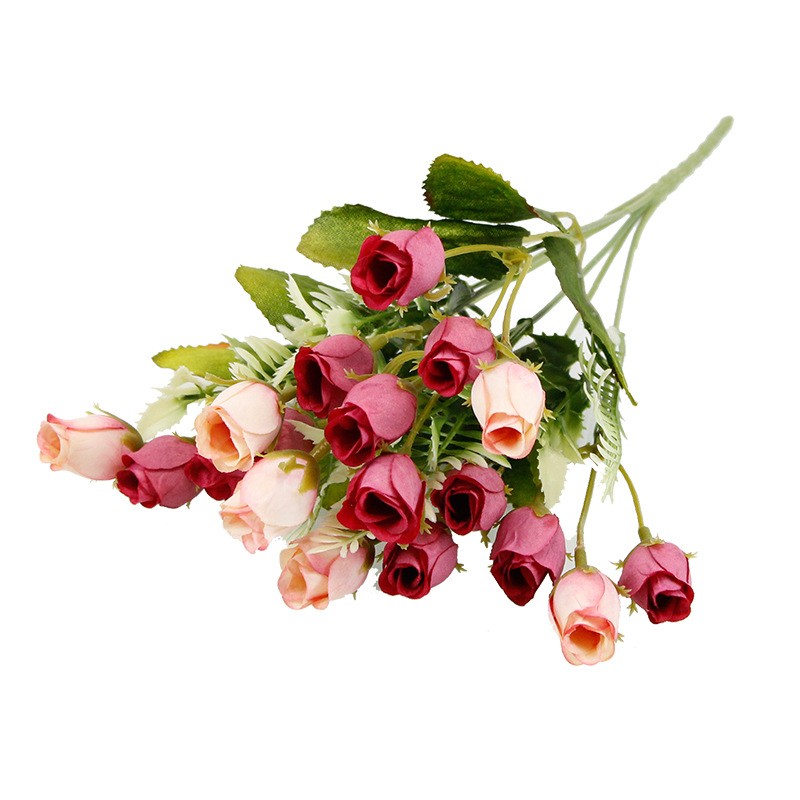 18-head colorful rose simulation bouquet, modern simple European style home decoration artificial flower fabric flower detail image 6