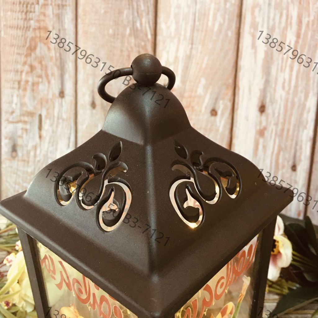 Ramadan ten thousand Christmas wind lantern ancient imitation kerosene flame plastic creative decoration process electronic candle stand imported cross-border wholesale stall douyin explosion wedding road LED horse-light soft decoration props fireplace UV012 Specification drawing