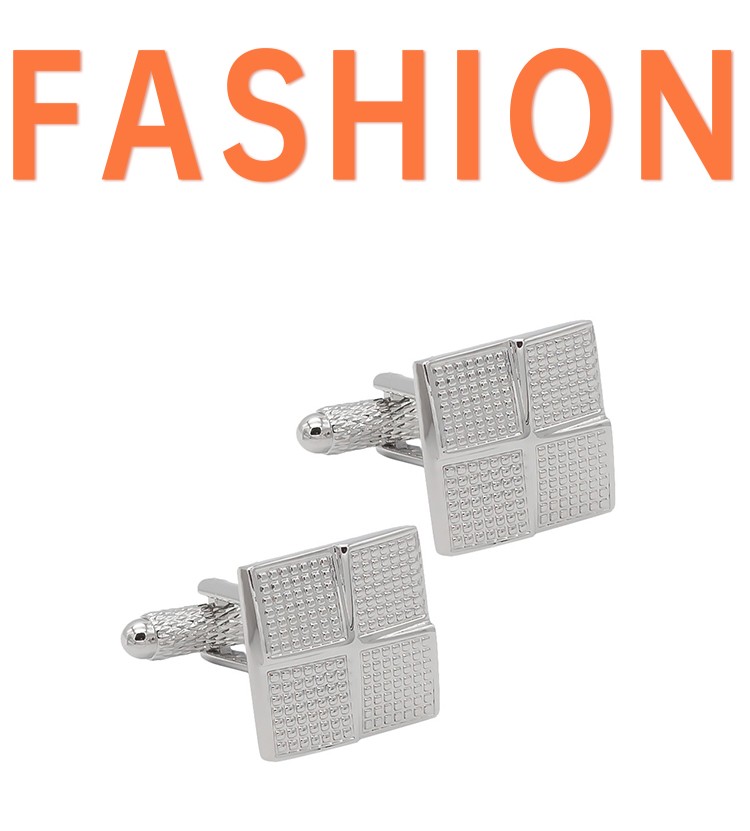 Wholesale custom square metal cufflinks, high-end and fashionable French shirt cufflinks customization detail image 1