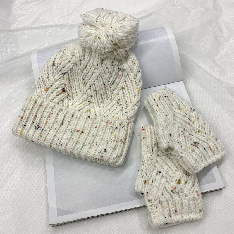 Autumn and winter knitted woolen hats and gloves, simple, fashionable and elegant, iron label rolled-up hat, Japanese-style Baotou cold hat, European and American trendy ins undefined