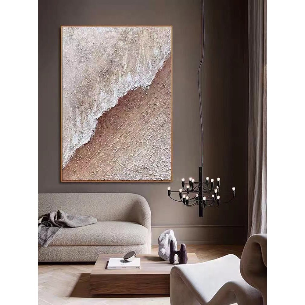 原创油画纯手绘潮汐侘寂风玄关装饰画现代简约抽象走廊背景墙挂画详情2