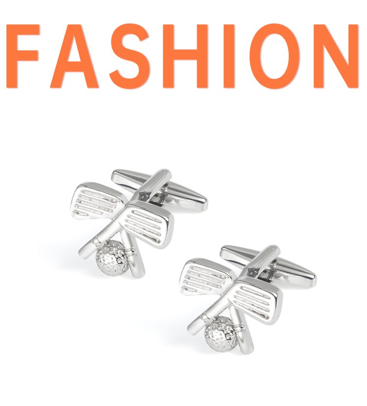 Custom-made high-end and fashionable French shirt cufflinks with popular golf metal cufflinks across Europe and America detail image 1