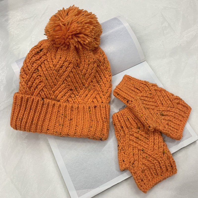 Autumn and winter knitted woolen hats and gloves, simple, fashionable and elegant, iron label rolled-up hat, Japanese-style Baotou cold hat, European and American trendy ins undefined