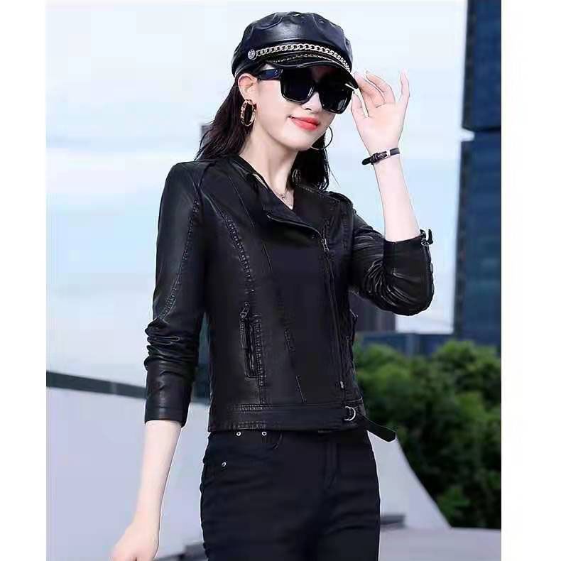 Short Korean-style motorcycle leather jacket for autumn 2021 Application Scenario