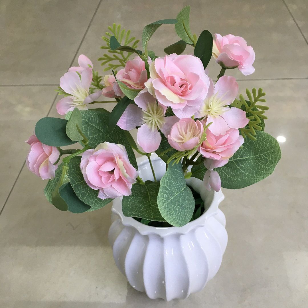 Simulated flower bouquet, 5-fork spring scenery, Korean rose, home decoration, artificial flower, wedding photography, set decoration and props