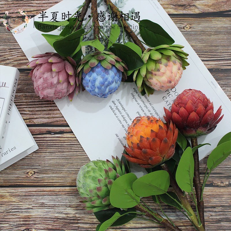 Artificial flowers, sugar apples, emperor flowers, silk flowers, home soft furnishings, table ornaments, floral art, Buddha heads, artificial flowers, interior decoration flowers in shops detail image 9