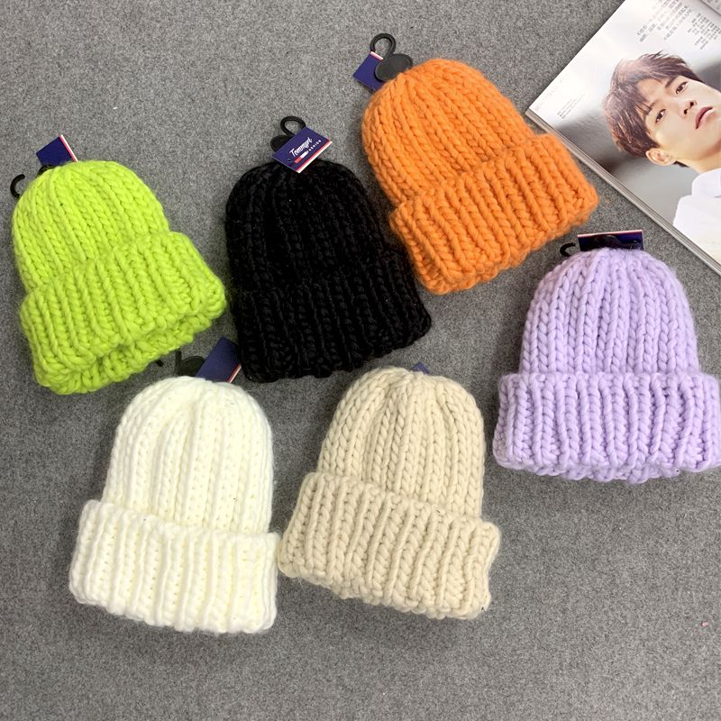 Autumn and winter handcrafted thick woolen hat, simple, fashionable and elegant. Iron label rolled-up hat, Japanese-style cold hat, European and American trendy ins Specification drawing