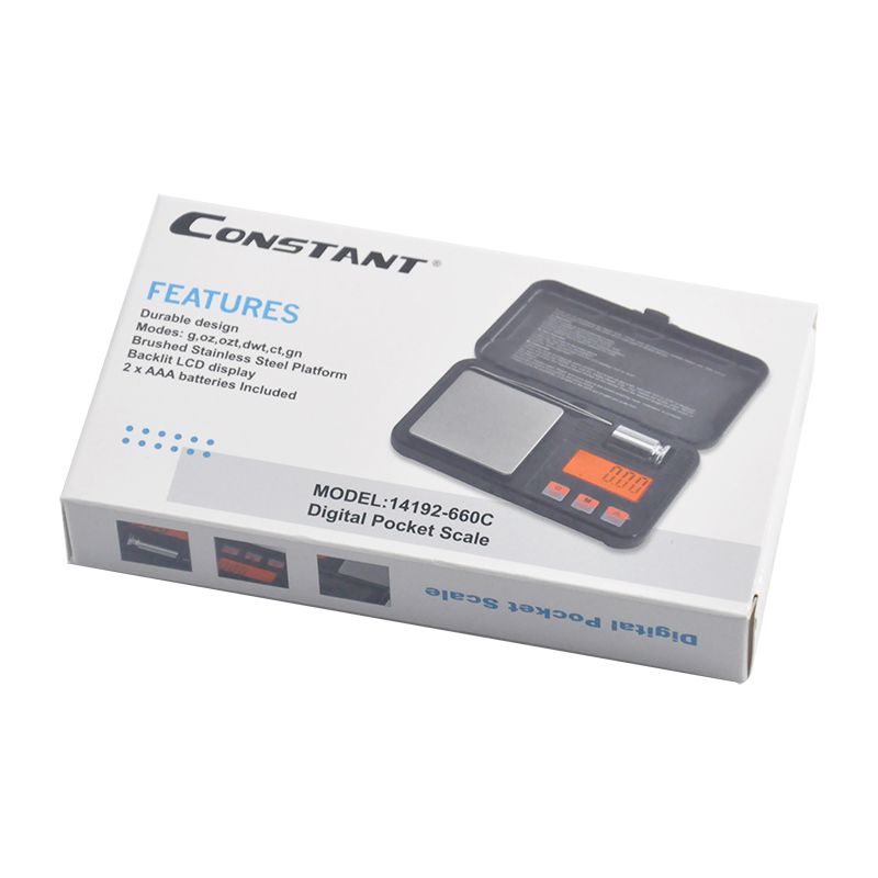 [Constant-660C] Electronic jewelry scale, portable palm scale, LCD backlit display with weights, precise measurement Specification image