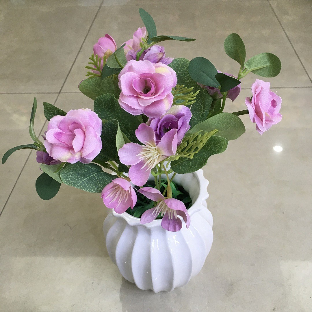 Simulated flower bouquet, 5-fork spring scenery, Korean rose, home decoration, artificial flower, wedding photography, set decoration and props detail image 8