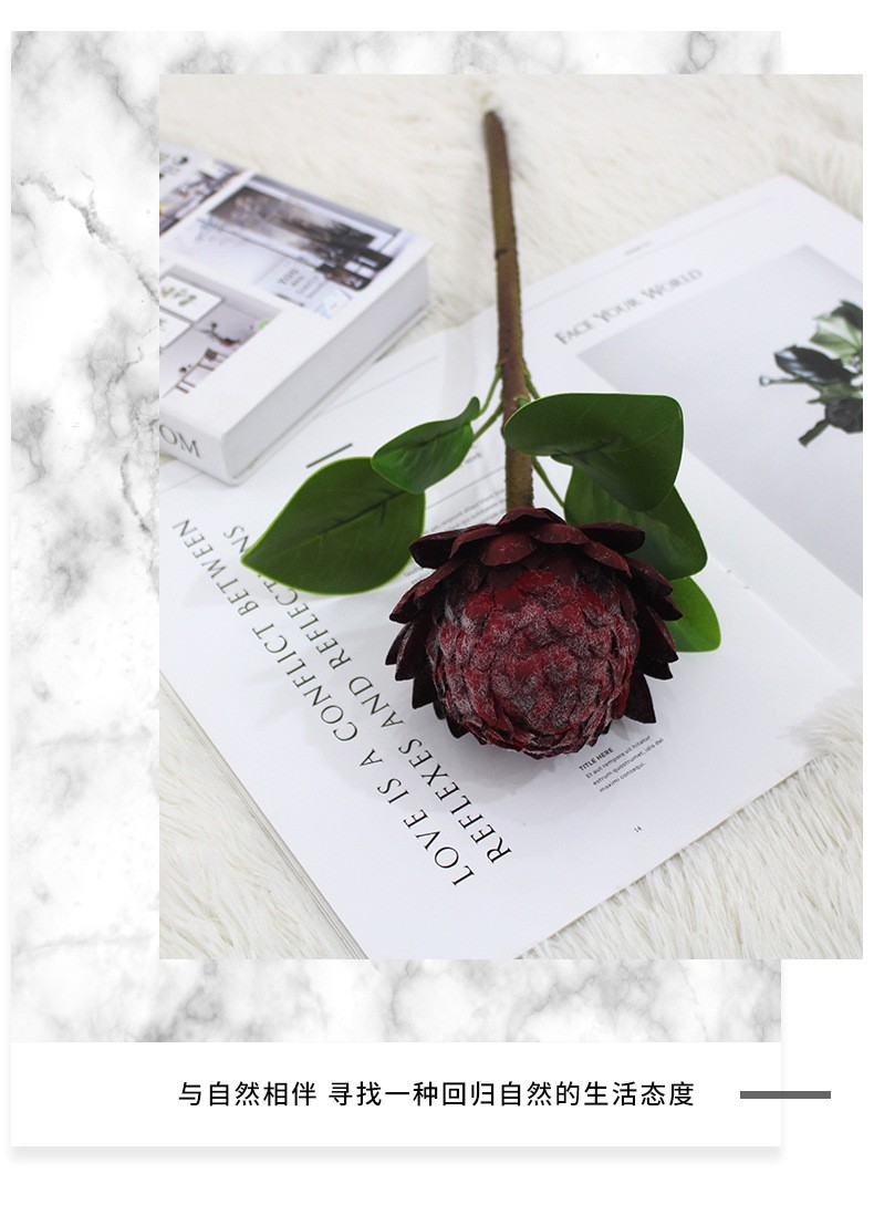 Artificial flowers, sugar apples, emperor flowers, silk flowers, home soft furnishings, table ornaments, floral art, Buddha heads, artificial flowers, interior decoration flowers in shops detail image 2