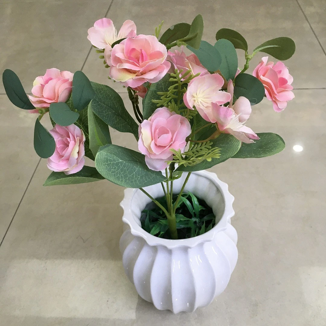 Simulated flower bouquet, 5-fork spring scenery, Korean rose, home decoration, artificial flower, wedding photography, set decoration and props detail image 4