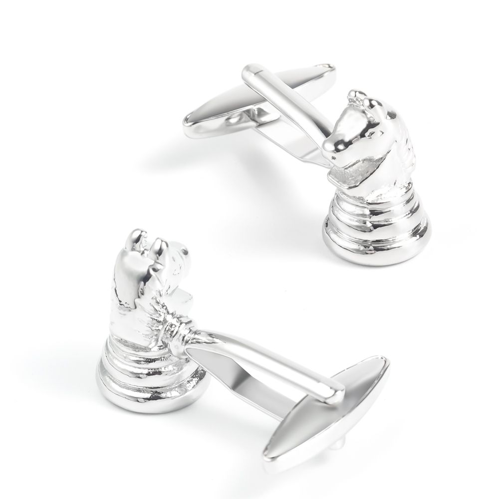 European and American cross-border best-selling chess horse metal cufflinks, high-end and fashionable French shirt cufflinks custom-made Specification image