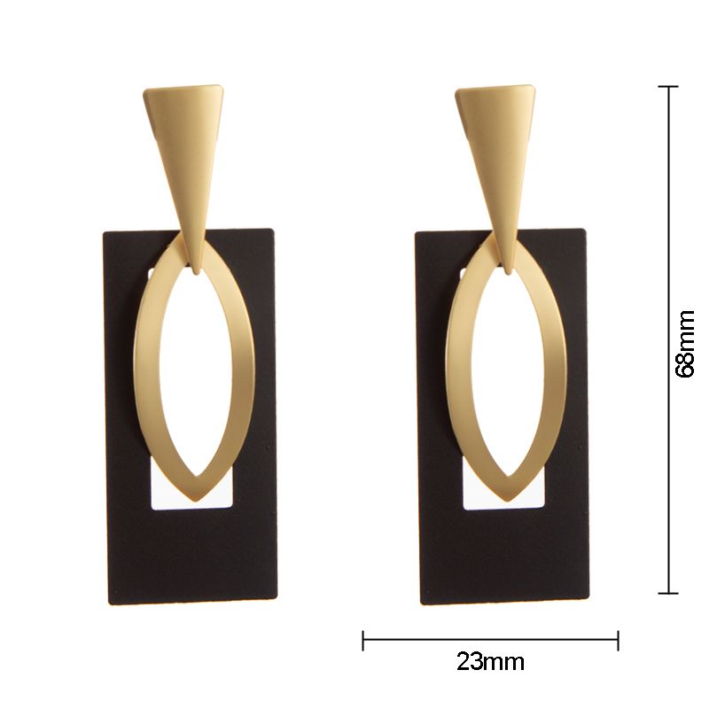 4373金属女式几何型耳环欧美大号耳饰复古冷淡风耳坠镂空饰品源头厂家