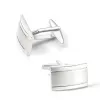 Custom-made square brushed metal cufflinks for high-end and fashionable French shirts in cross-border sales from Europe and America details Picture