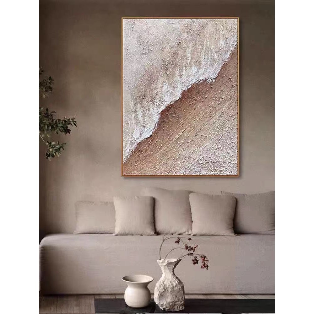 原创油画纯手绘潮汐侘寂风玄关装饰画现代简约抽象走廊背景墙挂画详情1