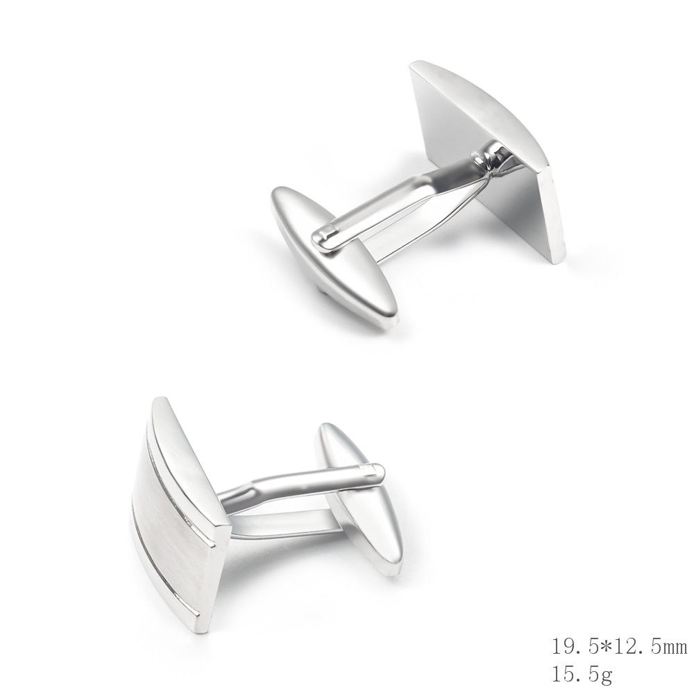 Custom-made square brushed metal cufflinks for high-end and fashionable French shirts in cross-border sales from Europe and America Application Scenario