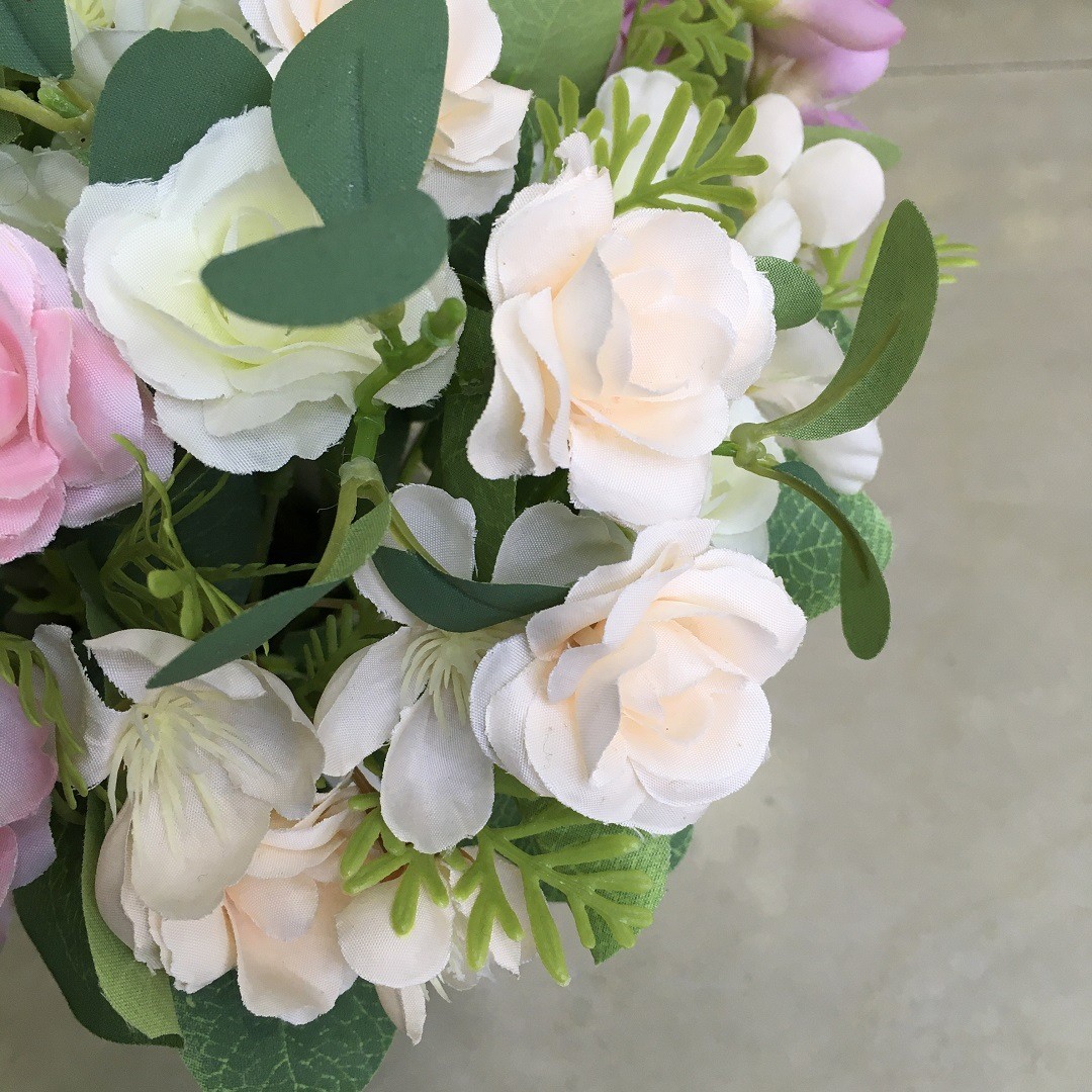 Simulated flower bouquet, 5-fork spring scenery, Korean rose, home decoration, artificial flower, wedding photography, set decoration and props detail image 3