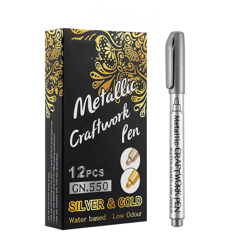 Metal gold and silver acrylic paint markers, paint pens and metal pens for rock paintings, stone, metal, ceramics, porcelain, glass, wood and fabric Application Scenario