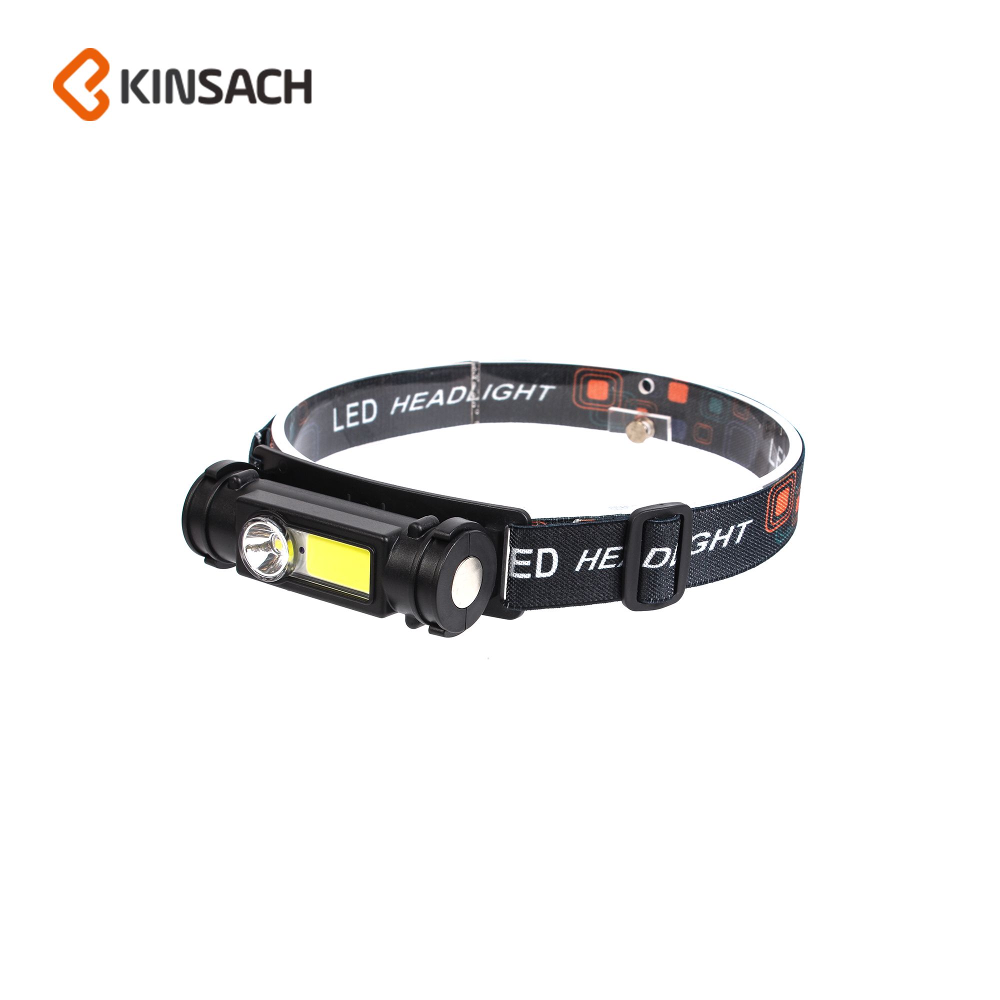 Outdoor strong light fixed focus headlamp LED Aluminum alloy built-in battery USB charging rear magnetic suction night fishing lamp miner lamp