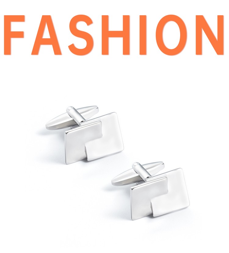 Wholesale square cross metal cufflinks, high-end and fashionable French shirt cufflinks customization detail image 1